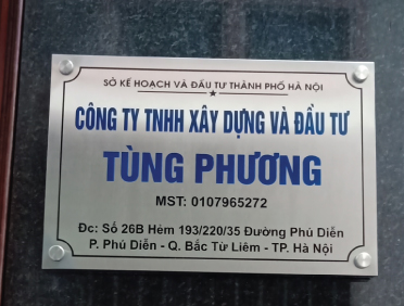 Biển công ty tại Hà Nội